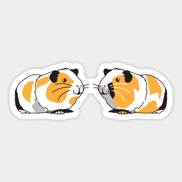 Two Little Happy Guinea pigs Sticker by cheekyfoxart